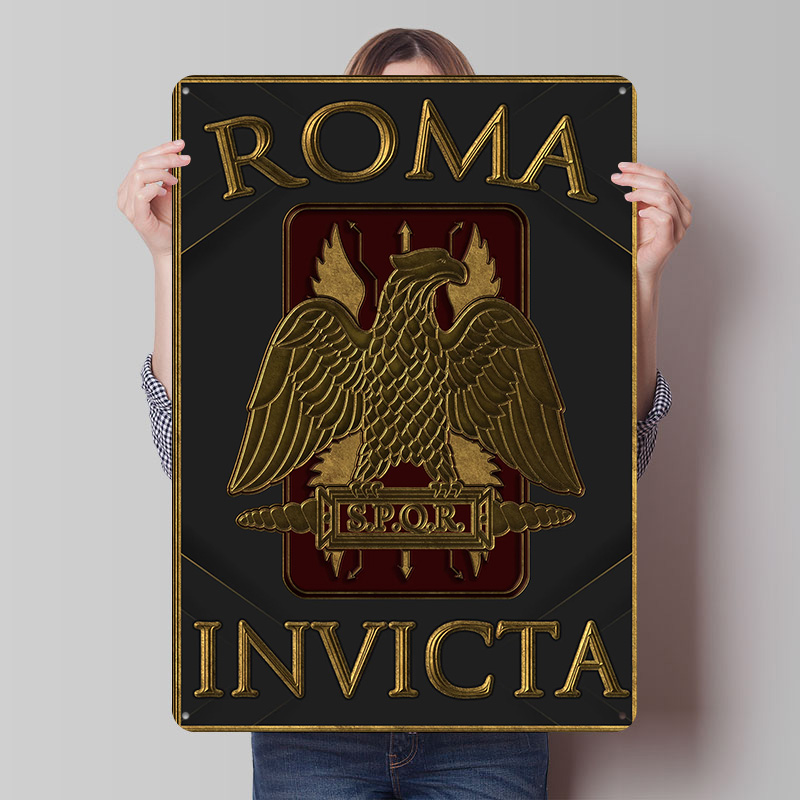 Retro Gaming Empire - Targa in Latta SPQR Roma Invicta