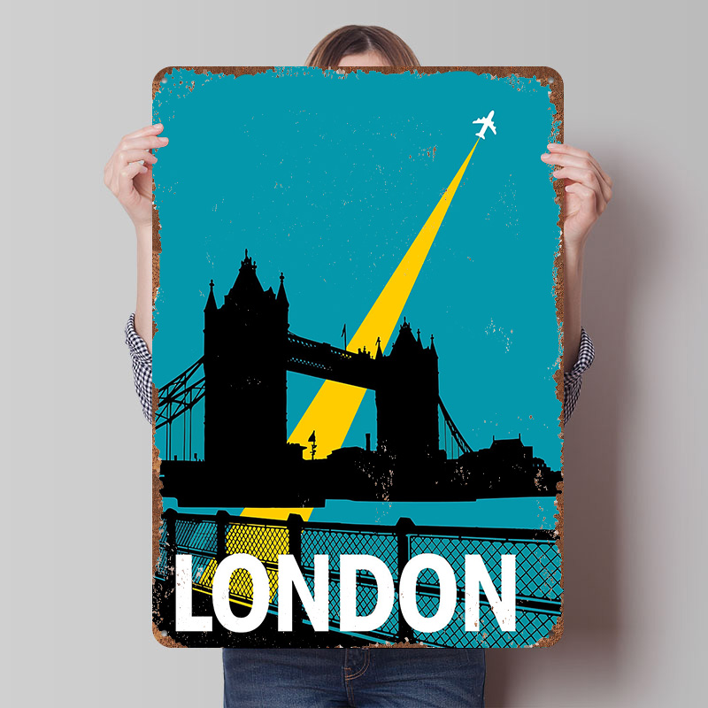 Retro Gaming In London - Poster in Metallo del Tower Bridge