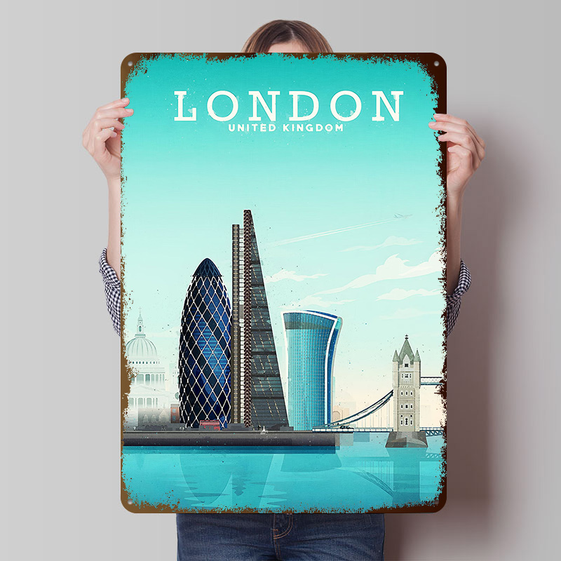Retro Gaming In London - Poster Metallico di Londra, Arte Murale