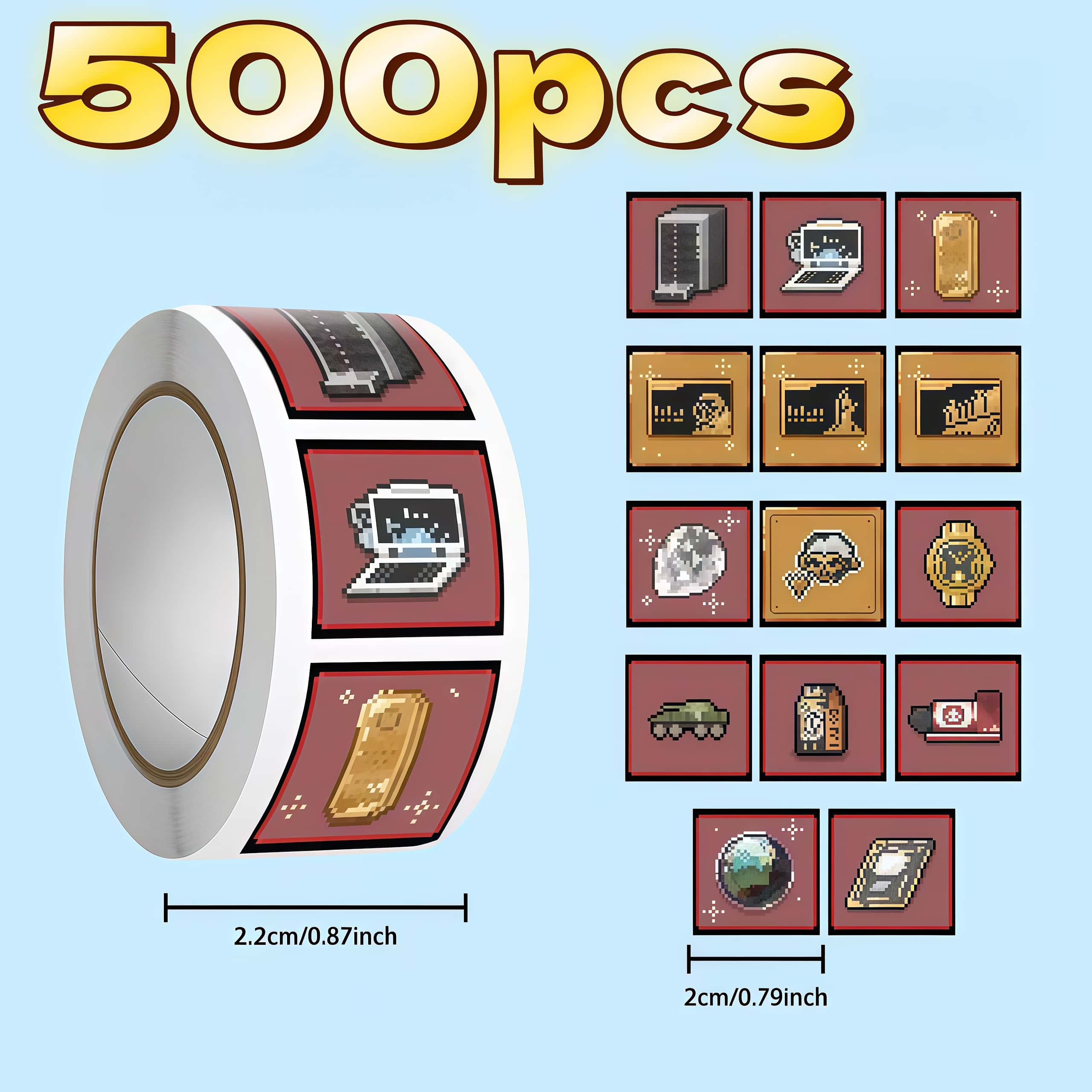 Rotolo di 500 Adesivi Pixel De - Retro Gaming Bar recensione e prezzo